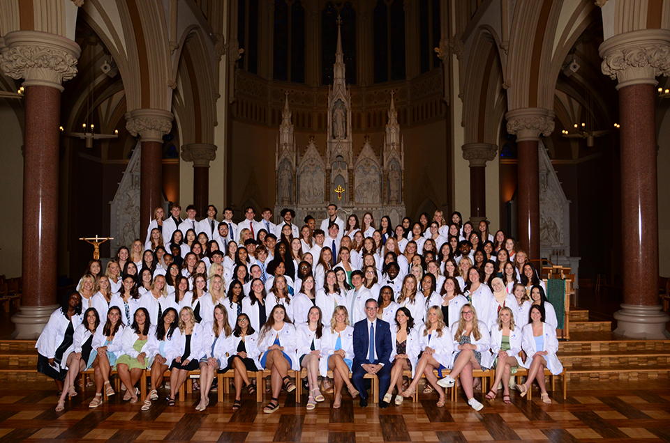 The pro Trudy Busch Valentine School of Nursing held its White Coat Ceremony for the Class of 2026. It’s an event celebrated nationwide and marks an important milestone for students as they progress toward becoming baccalaureate nurses in their health care education.