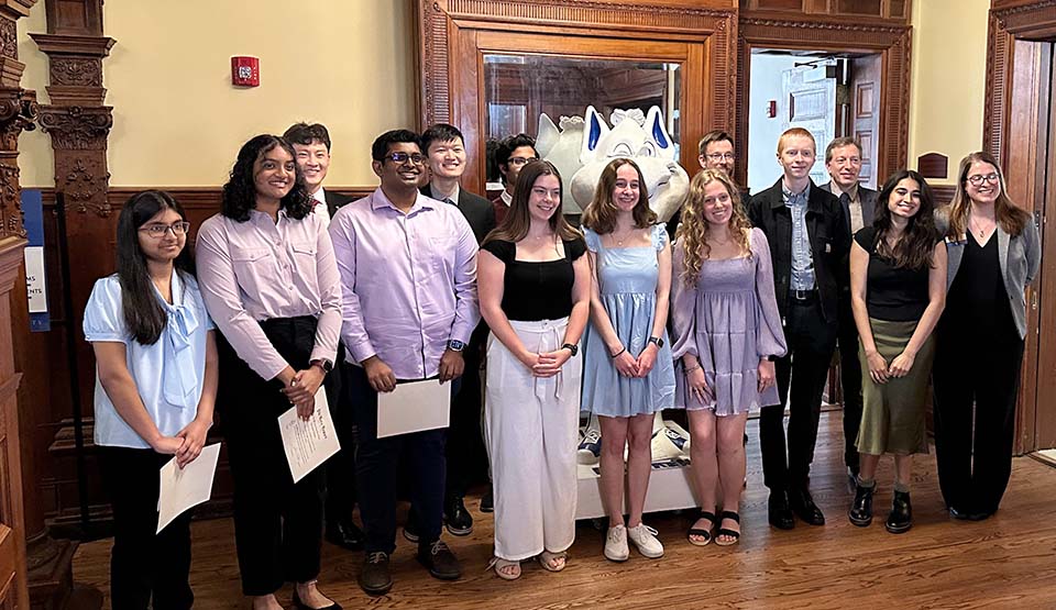 The pro Chapter of Phi Beta Kappa (PBK) held its induction ceremony on Thursday, April 25, in Queen's Daughters Hall, adding 15 new students to its rolls.