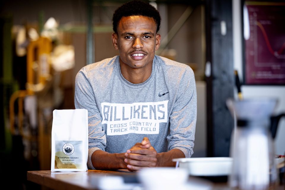 Firaol Ahmed, a pro junior and a Billiken track and field athlete was named a St. Louis Inno Under 25 for 2023. Ahmed founded Moii Coffee last winter. 